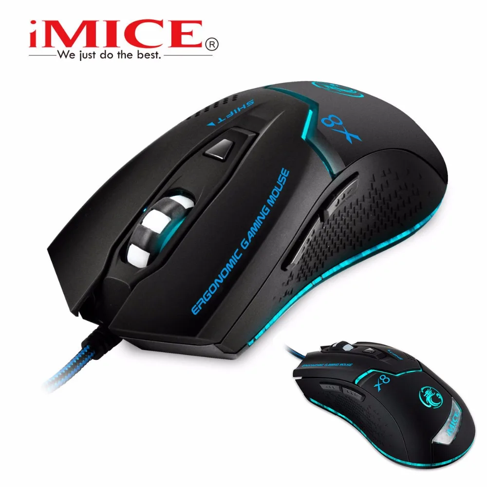 Высококачественная Проводная оптическая игровая мышь IMICE X8 8D 1600DPI с 6 кнопками