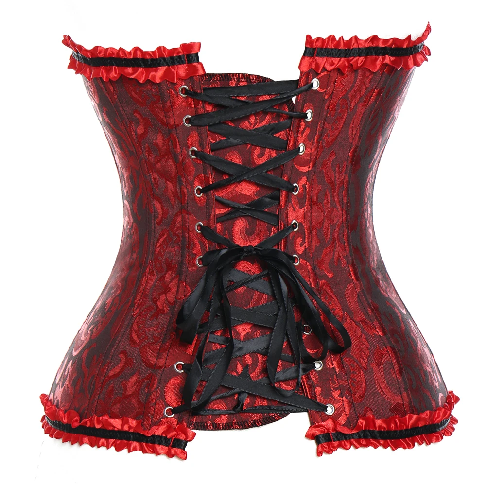 Steampunk Brocade Bustier Corset Overbust Women Slimming Corselet Gothic Clothing Lingerie Plus Size S-6XL Corsets and Bustiers
Steampunk Brocade Bustier Corset Overbust Women Slimming Corselet Gothic Clothing Lingerie Plus Size S-6XL Corsets and Bustiers