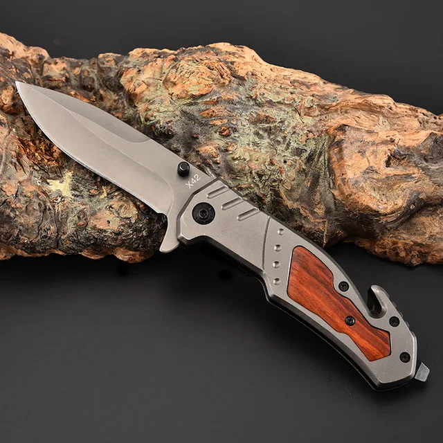 Brand 5CR13MOV Blade Survival Knife Folding Blade Knife Wood Handle Pocket Hunting Tactical Knives Camping Knife Outdoor Tools
Brand 5CR13MOV Blade Survival Knife Folding Blade Knife Wood Handle Pocket Hunting Tactical Knives Camping Knife Outdoor Tools