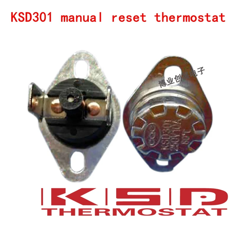 5pcs KSD301/KSD303 125C 125 Degrees Celsius Manual reset Thermostat Normally close (N.C) Temperature switch Temperature control
5pcs KSD301/KSD303 125C 125 Degrees Celsius Manual reset Thermostat Normally close (N.C) Temperature switch Temperature control