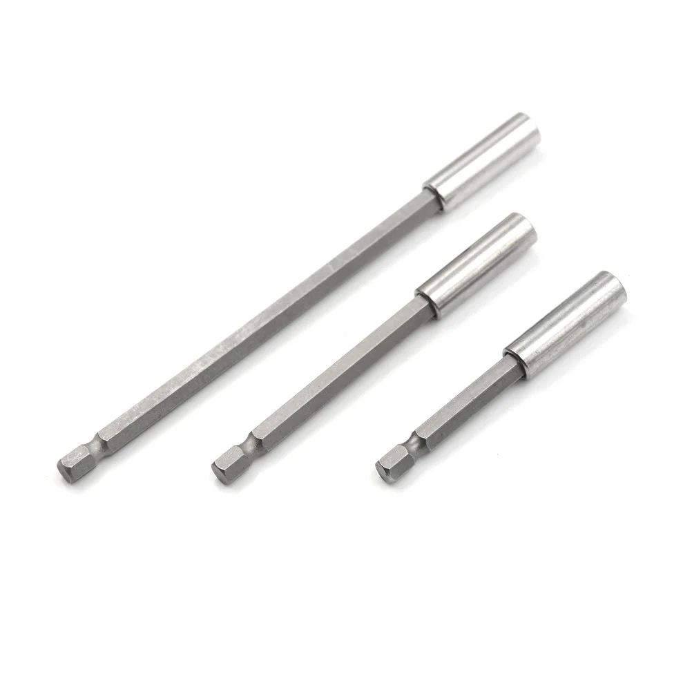 New 3Pcs/set 1/4" Hex Magnetic Bit Holder 75/100/150mm Shank Screwdriver Bars Power Extension Drill Driver Accessories Tool |