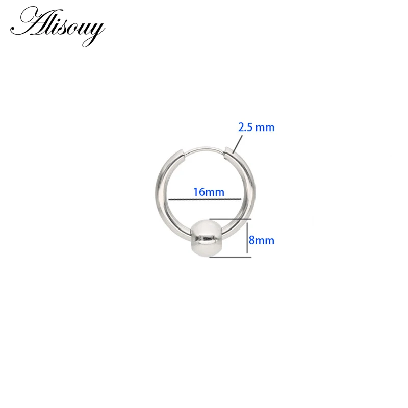 Alisouy Hoop Earring Stainless Steel Punk Men Earrings Ball Pendant Circle Ring Earring Piercing Jewelry Earrings Christmas Gift
Alisouy Hoop Earring Stainless Steel Punk Men Earrings Ball Pendant Circle Ring Earring Piercing Jewelry Earrings Christmas Gift