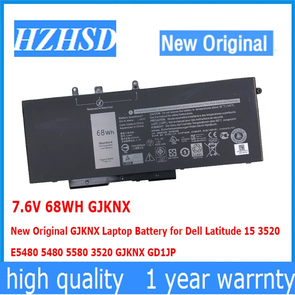7,6 В 68 Втч GJKNX новый оригинальный GJKNX Аккумулятор для ноутбука Dell Latitude 15 3520 E5480 5480 5580 3520 GJKNX GD1JP
7,6 В 68 Втч GJKNX новый оригинальный GJKNX Аккумулятор для ноутбука Dell Latitude 15 3520 E5480 5480 5580 3520 GJKNX GD1JP
