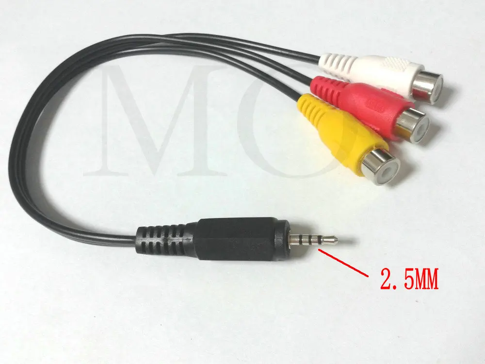 2PCSX Audio Video Joint Adapter Cable 2.5mm Stereo 4 Pole Plug to 3 RCA Female
2PCSX Audio Video Joint Adapter Cable 2.5mm Stereo 4 Pole Plug to 3 RCA Female