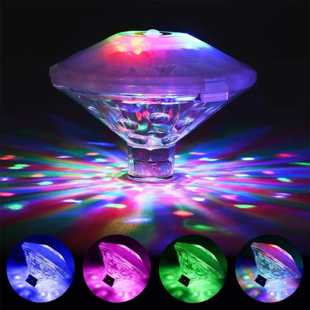 Плавающая Светодиодная лампа для бассейна RGB Водонепроницаемая подводная ванна