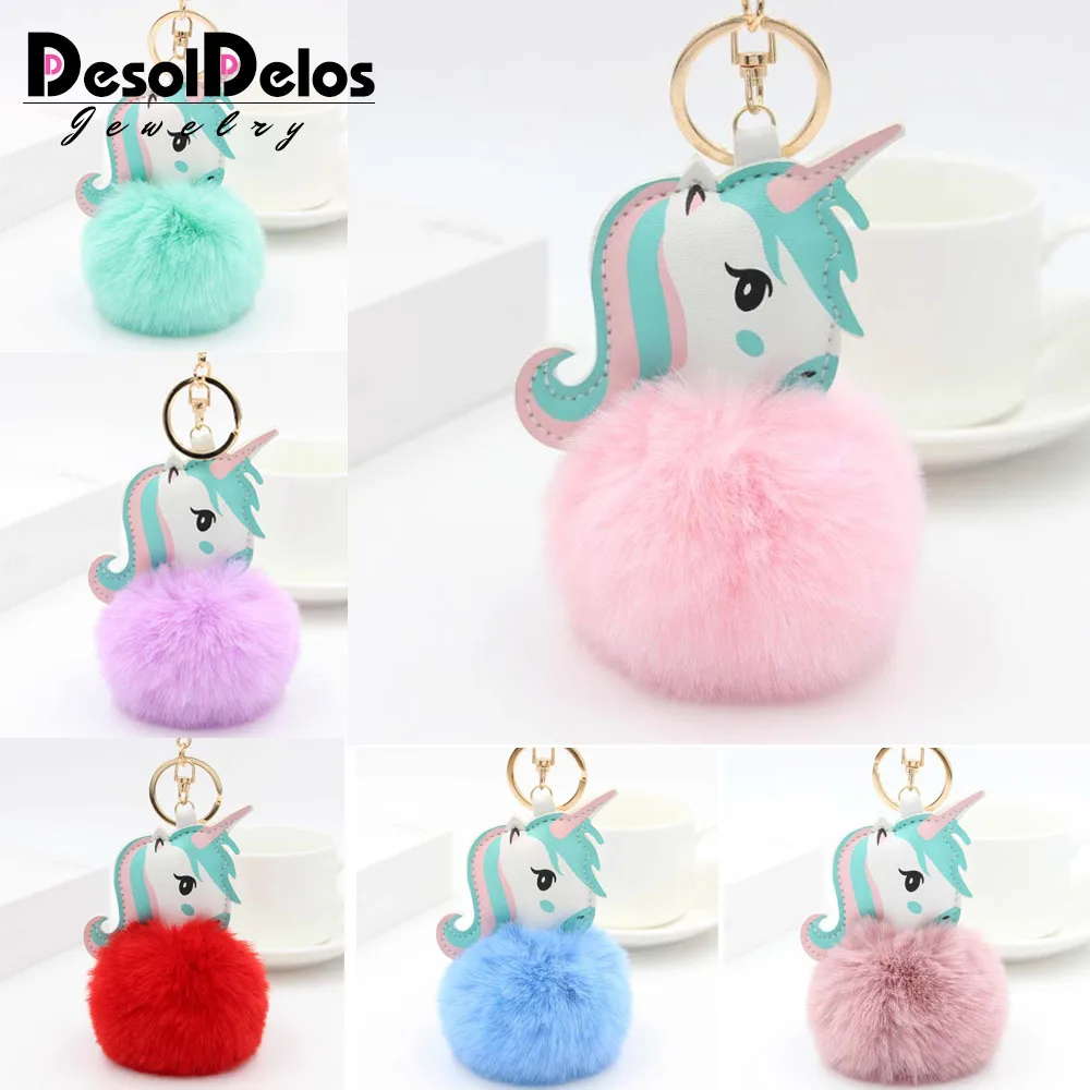 High Quality Pom Unicorn Keychain Rabbit Fur Ball Horse Key chain porte clef fluffy pompon Bag Car Key Ring chaveiros For Women
High Quality Pom Unicorn Keychain Rabbit Fur Ball Horse Key chain porte clef fluffy pompon Bag Car Key Ring chaveiros For Women
