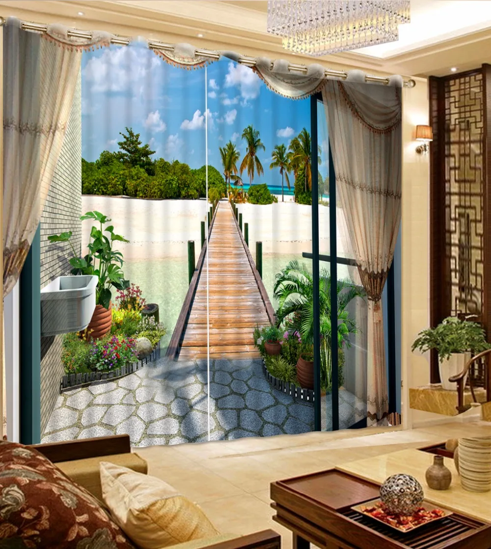 Modern pastoral style Window Curtain refind Lifelike Balcony scenery Curtains Blackout For Living room Chirstmas Decoration
Modern pastoral style Window Curtain refind Lifelike Balcony scenery Curtains Blackout For Living room Chirstmas Decoration