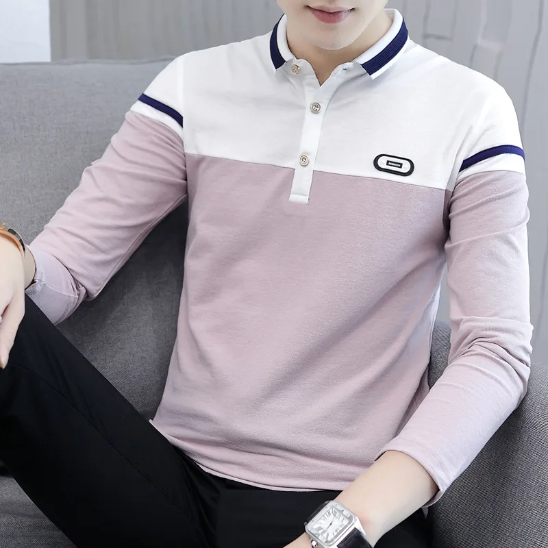 2018 men polo shirt new long sleeves lapel cultivate color matching turtleneck collar new polo shirt male
2018 men polo shirt new long sleeves lapel cultivate color matching turtleneck collar new polo shirt male