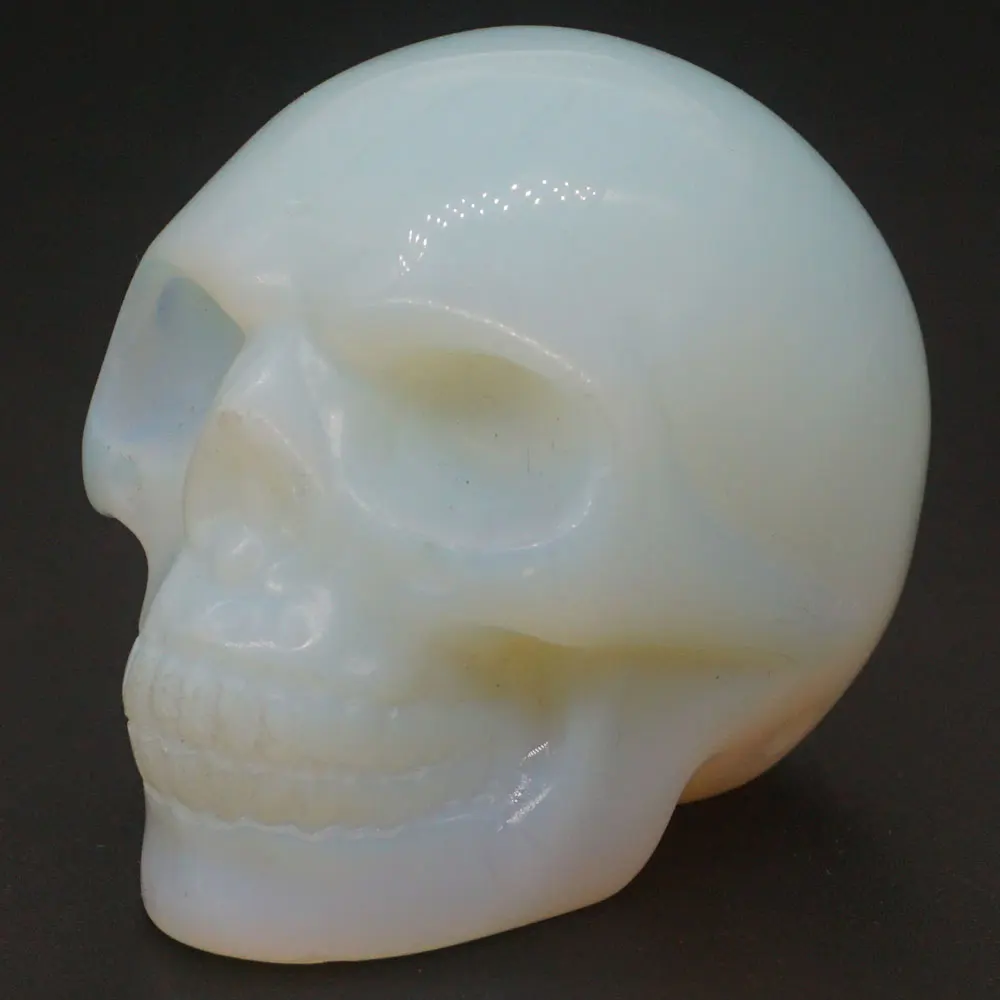 Skull Figurine Opalite Crystal Carved Statue Realistic Feng Shui Healing Ornament Art Collectible 2"
Skull Figurine Opalite Crystal Carved Statue Realistic Feng Shui Healing Ornament Art Collectible 2"