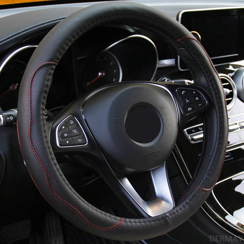 Universal Car Steering Wheel Cover PU Leather Anti-Slip Covers for Car Steering Wheel Breathable Auto Covers in Salon Interior
Universal Car Steering Wheel Cover PU Leather Anti-Slip Covers for Car Steering Wheel Breathable Auto Covers in Salon Interior