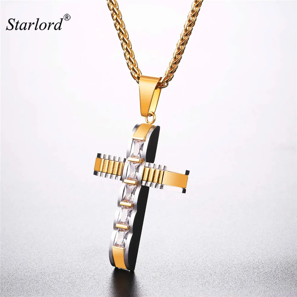 Starlord Cross Pendant Necklace Cubic Zirconia Stainless Steel/Gold Color Religious Jewelry Necklaces For Men/Women GP2575
Starlord Cross Pendant Necklace Cubic Zirconia Stainless Steel/Gold Color Religious Jewelry Necklaces For Men/Women GP2575
