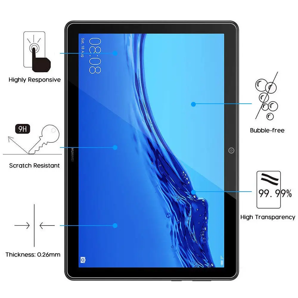 Tempered Glass For Huawei MediaPad T5 10.1 8.0 inch Screen Protector Protective for Huawei MediaPad M5 lite 10. 1 Glass Film
Tempered Glass For Huawei MediaPad T5 10.1 8.0 inch Screen Protector Protective for Huawei MediaPad M5 lite 10. 1 Glass Film