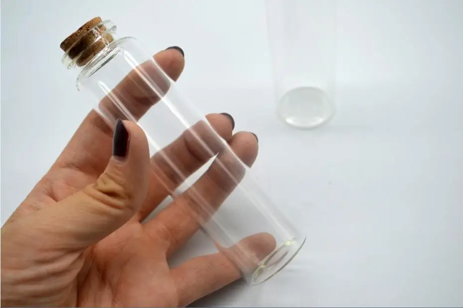 50pcs/lot 30*110*17mmTransparent 55ml glass vial Bottle Cork Oil perfume Wishing storage bottle glass jars sample container
50pcs/lot 30*110*17mmTransparent 55ml glass vial Bottle Cork Oil perfume Wishing storage bottle glass jars sample container