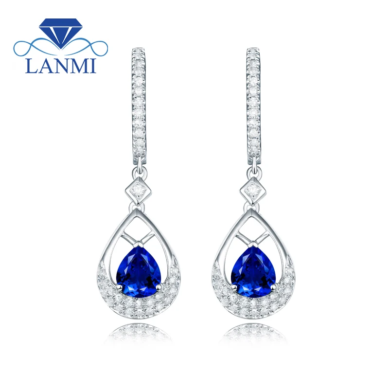Loving Pear 5x6mm 14kt White Gold Natural Blue Sapphire Earrings Drop Earrings for Wife Christmas Fine Jewelry Gift WE050
Loving Pear 5x6mm 14kt White Gold Natural Blue Sapphire Earrings Drop Earrings for Wife Christmas Fine Jewelry Gift WE050