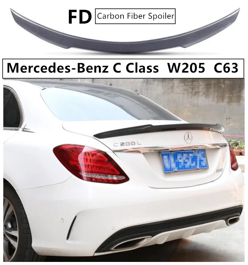 Высококачественный спойлер из углеродного волокна для Mercedes Benz C класса W205 C63 2015 2016