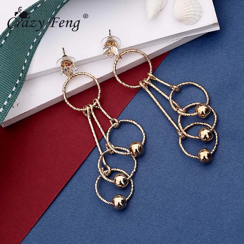Crazy Feng Gold Color Round Pendant Drop Earrings For Women 2019 Fashion Hanging Long Statement Earring Jewelry Gifts
Crazy Feng Gold Color Round Pendant Drop Earrings For Women 2019 Fashion Hanging Long Statement Earring Jewelry Gifts