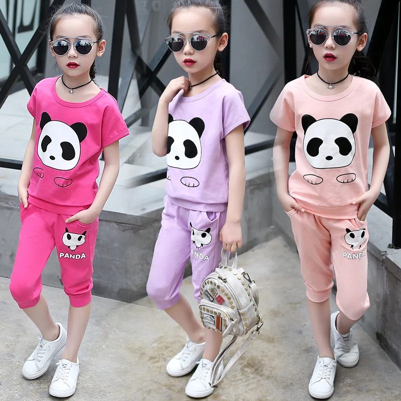 Cartoon animal panda print short sleeve tshirt+pants kid two piece set outfits baby girl cropped trousers children sets clothing
Cartoon animal panda print short sleeve tshirt+pants kid two piece set outfits baby girl cropped trousers children sets clothing
