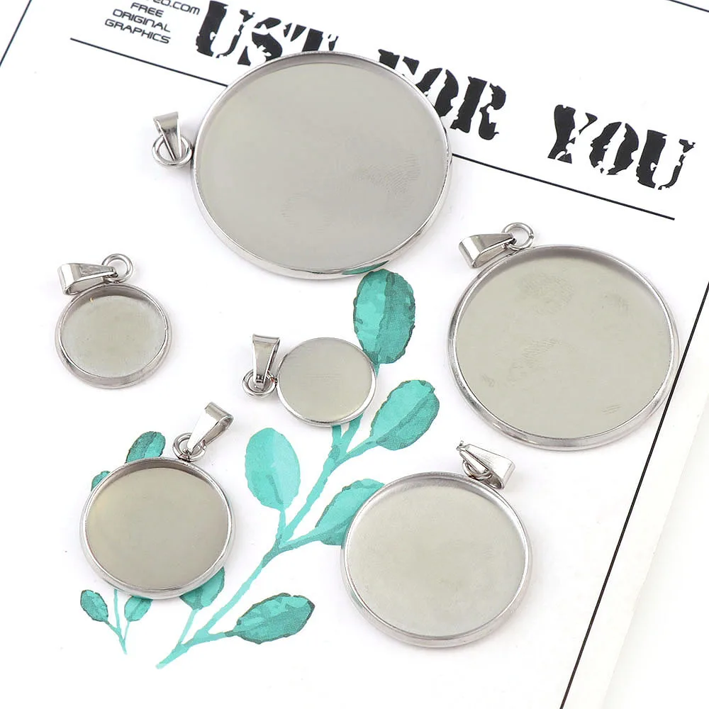 10pcs Stainless Steel 10/12/16/20/25/30mm Necklace Pendant With Clips&Clasps Hook Setting Cabochon Cameo Base Cabochons Jewelry
10pcs Stainless Steel 10/12/16/20/25/30mm Necklace Pendant With Clips&Clasps Hook Setting Cabochon Cameo Base Cabochons Jewelry