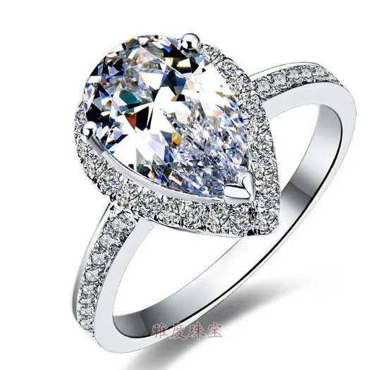 Solid 14K White Gold 3Ct Clear Pear Cut Drop Plush Diamond Ring Authentic Sterling Gold Women Jewelry
Solid 14K White Gold 3Ct Clear Pear Cut Drop Plush Diamond Ring Authentic Sterling Gold Women Jewelry