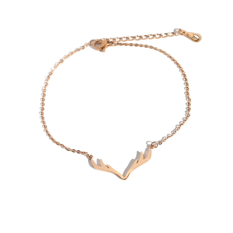 YUN RUO 2018 New Fashion Rose Gold Color Deer Horn Anklet Chic Style Woman 316 L Titanium Steel Jewelry Top Quality Never Fade
YUN RUO 2018 New Fashion Rose Gold Color Deer Horn Anklet Chic Style Woman 316 L Titanium Steel Jewelry Top Quality Never Fade