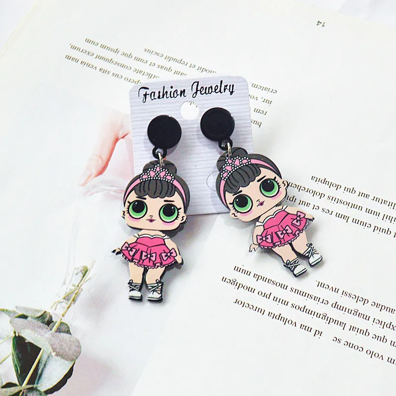 2019 New Korean fashion simple cartoon beauty trend funny acrylic personality portrait earrings female jewelry ear accessories | Украшения