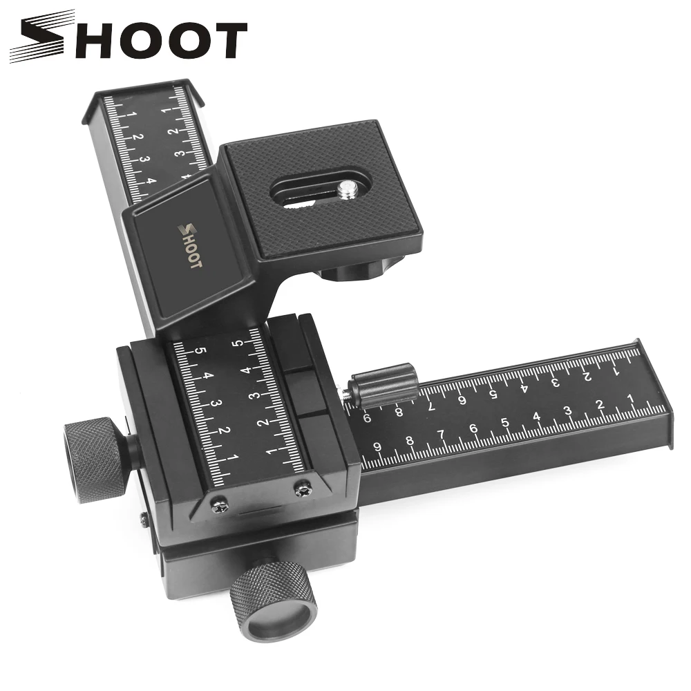 SHOOT 4 Way Macro Focusing Rail Slider for Canon Sony Nikon Pentax Close-Up Shooting Tripod Head with 1/4 Screw for DSLR Camera
SHOOT 4 Way Macro Focusing Rail Slider for Canon Sony Nikon Pentax Close-Up Shooting Tripod Head with 1/4 Screw for DSLR Camera
