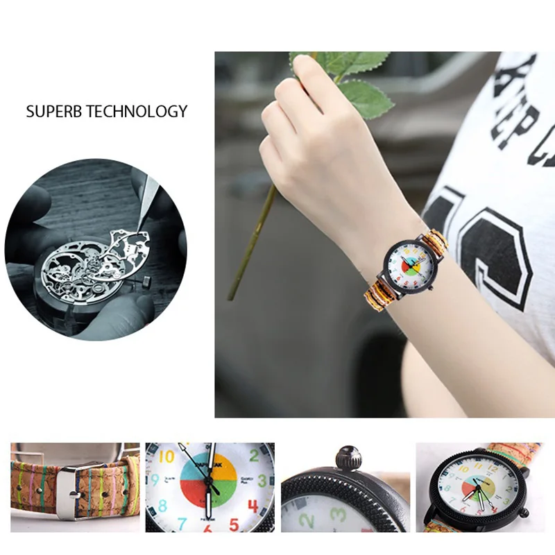 Student Quartz Wrist Watch with Colored Dial Stripe Strap Casual Children Watches LXH
Student Quartz Wrist Watch with Colored Dial Stripe Strap Casual Children Watches LXH