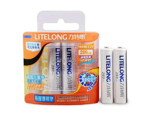 

4pcs/lot 3.2V LiFePO4 AAA 10440 lithium Rechargeable Battery 280mAh 3 Years Warranty,not the cheap and fake capacity product