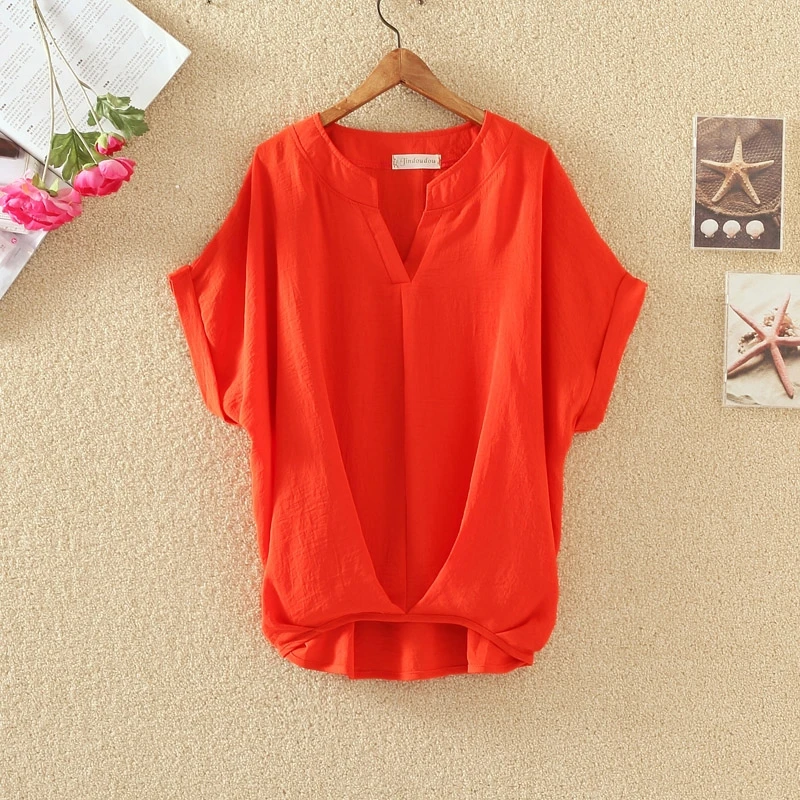 2019 New Summer Women Shirts Casual V Neck White Red Chiffon Blouse Short Batwing Sleeve Loose Top Camisa Feminina Femme Shirt
2019 New Summer Women Shirts Casual V Neck White Red Chiffon Blouse Short Batwing Sleeve Loose Top Camisa Feminina Femme Shirt