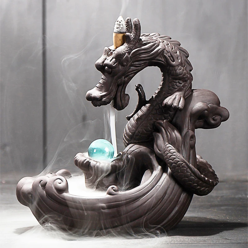 Zen Incense Burner Natural Purple Clay Dragon Backflow Incense Censer Aromatherapy Stove Home Decor Crafts Statue Souvenir Gift
Zen Incense Burner Natural Purple Clay Dragon Backflow Incense Censer Aromatherapy Stove Home Decor Crafts Statue Souvenir Gift
