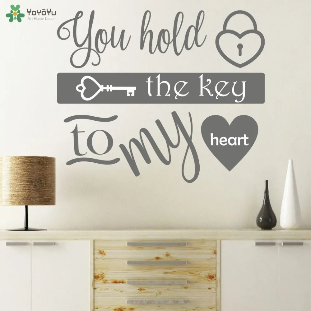 Romantic Wall Sticker Special Design Poster Quotes You Hold The Key To My Heart Wall Decal Wedding Interior Gift Home DecorSY258
Romantic Wall Sticker Special Design Poster Quotes You Hold The Key To My Heart Wall Decal Wedding Interior Gift Home DecorSY258