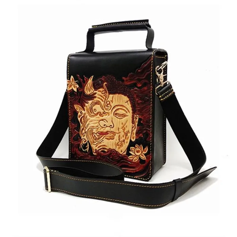 Handmade Men Vegetable Tanned Leather Carvings Between Good and Evil Bag Money Holder Purse Pocket Man Clutches Envelope
Handmade Men Vegetable Tanned Leather Carvings Between Good and Evil Bag Money Holder Purse Pocket Man Clutches Envelope
