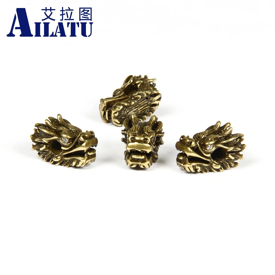 Ailatu 10pcs/lot Micro Pave Clear CZ Antique Color Bronze Dragon Head Bracelet Charm For DIY Jewelry
Ailatu 10pcs/lot Micro Pave Clear CZ Antique Color Bronze Dragon Head Bracelet Charm For DIY Jewelry