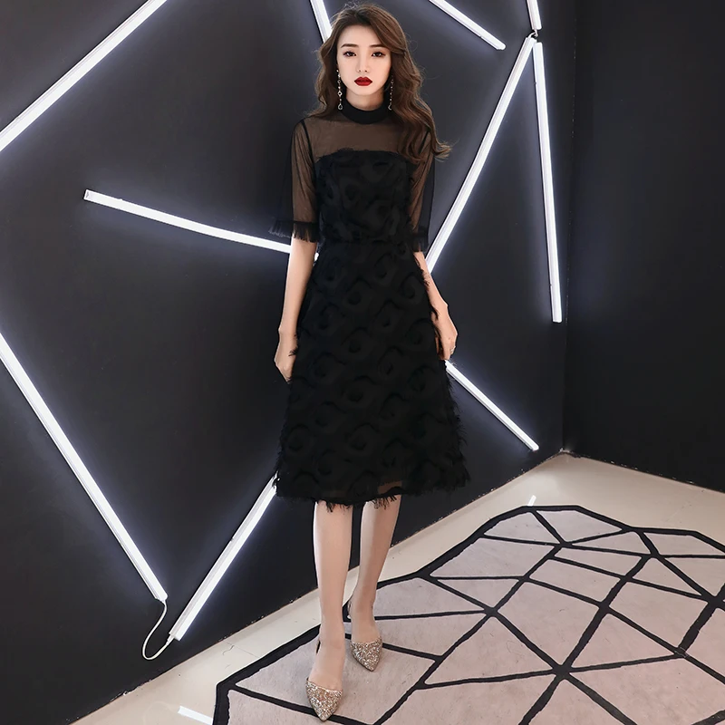 2021 New Short Evening Dress Black With Black Color Lace short Prom Party Gowns Praty Dresses LYFY88
2021 New Short Evening Dress Black With Black Color Lace short Prom Party Gowns Praty Dresses LYFY88