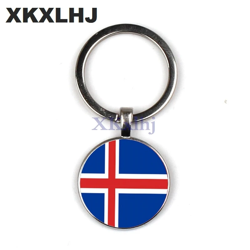 Брелок для ключей XKXLHJ с изображением флага Исландии/Дании ювелирные изделия