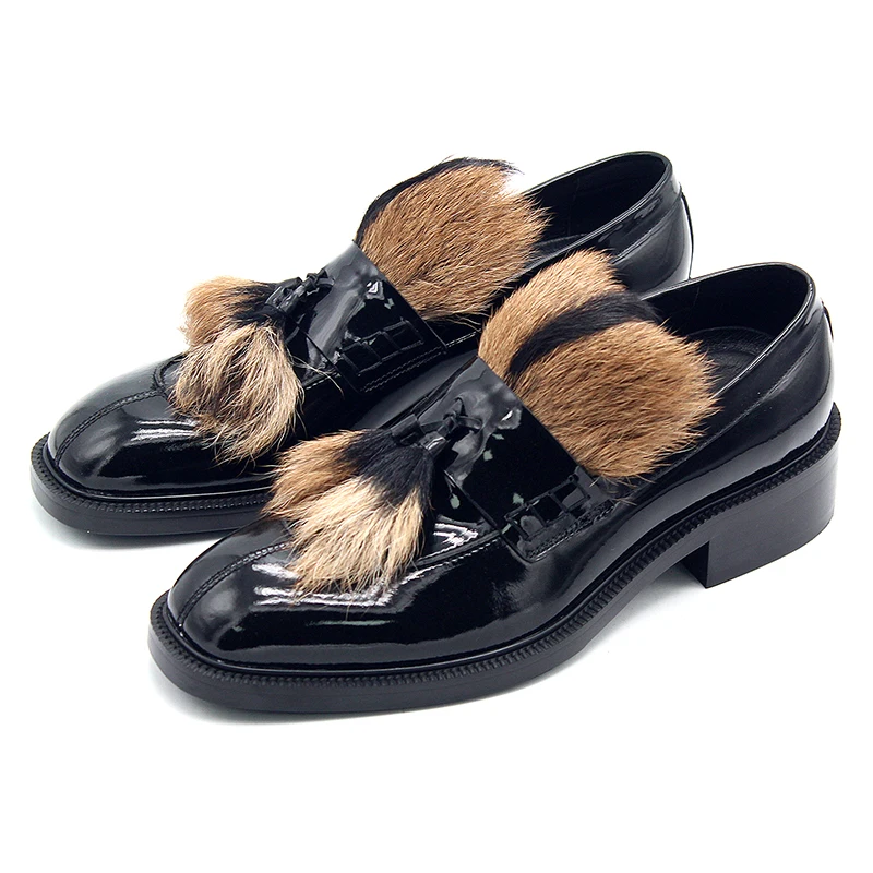 New Real fur Black Oxfords Flat heel Dress Shoes Flat heel Fashion Designer Mens Formal Business Shoes
New Real fur Black Oxfords Flat heel Dress Shoes Flat heel Fashion Designer Mens Formal Business Shoes