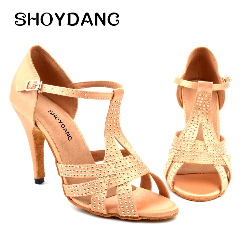 SHOYDANC Ballroom Latin Dance Shoes Salsa Dance Shoes Tango Shoes Ladys Apricot Satin Metal beads Dance Shoes Comfortable
SHOYDANC Ballroom Latin Dance Shoes Salsa Dance Shoes Tango Shoes Ladys Apricot Satin Metal beads Dance Shoes Comfortable