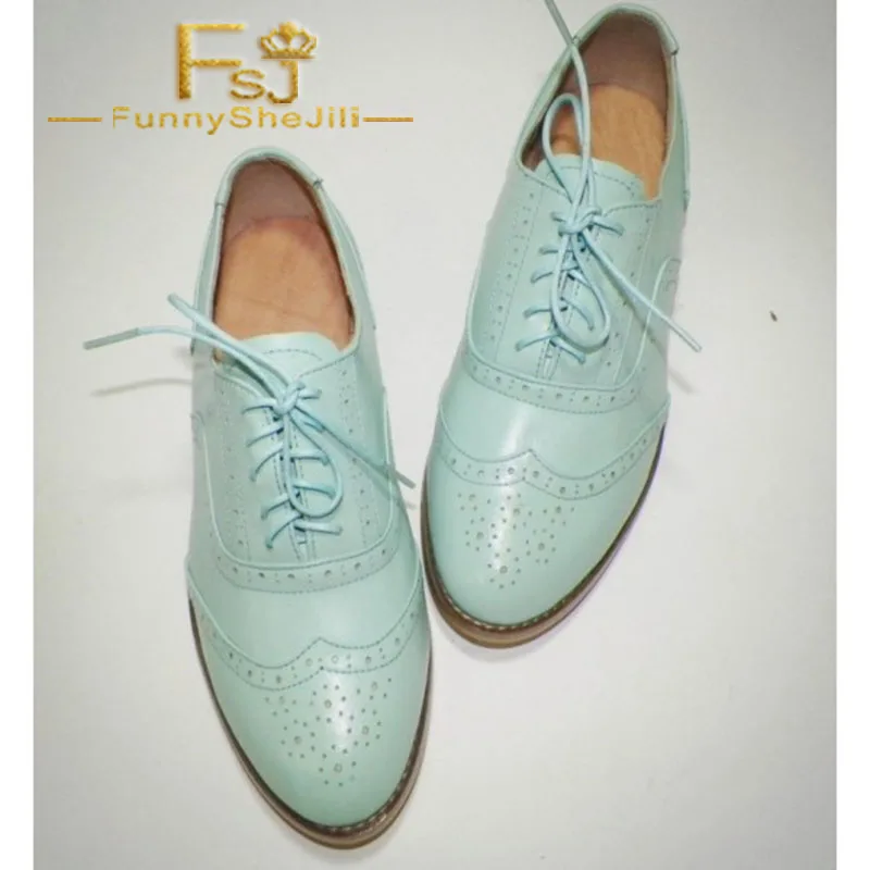 Cyan Wingtip Shoes Round Toe Lace up Flat Women's Oxfords Attractive Generous Attractive Incomparable Noble Sexy FSJ Elegant
Cyan Wingtip Shoes Round Toe Lace up Flat Women's Oxfords Attractive Generous Attractive Incomparable Noble Sexy FSJ Elegant