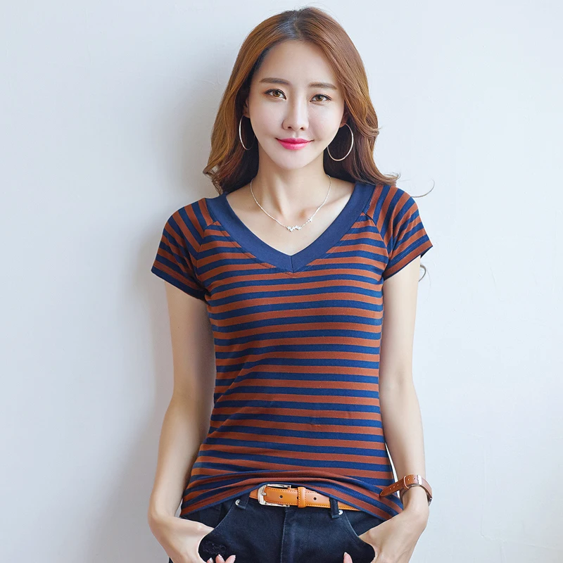 2019 Girl stripe Cotton T shirt Summer Short sleeve Casual plus size t shirt women summer top t-shirt women tops WTX27
2019 Girl stripe Cotton T shirt Summer Short sleeve Casual plus size t shirt women summer top t-shirt women tops WTX27