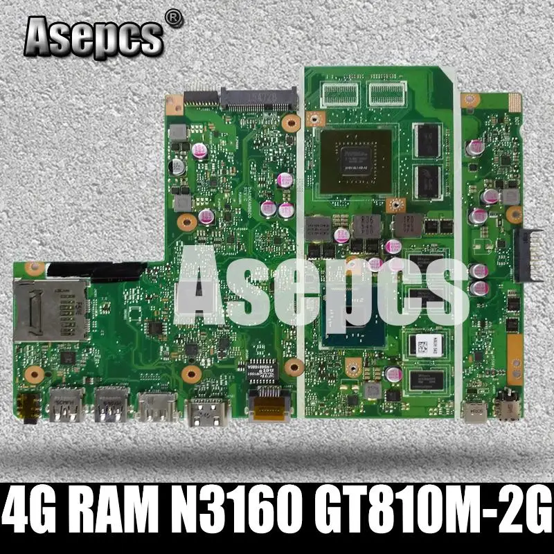 Asepcs X541SC материнская плата для ноутбука For Asus X541S X541 тест оригинальная 4G RAM N3160 CPU GT810M