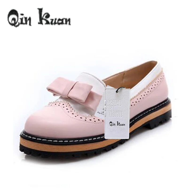 Qin Kuan Spring Women Sweet Candy-colored Shoes Ladies Flat Round Toe Students Bowtie Boat Shoes Plus Size 32-43
Qin Kuan Spring Women Sweet Candy-colored Shoes Ladies Flat Round Toe Students Bowtie Boat Shoes Plus Size 32-43
