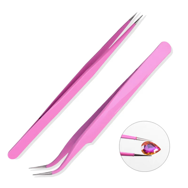 Фото Светильник розовый красочный инструмент Стразы для дизайна ногтей черные