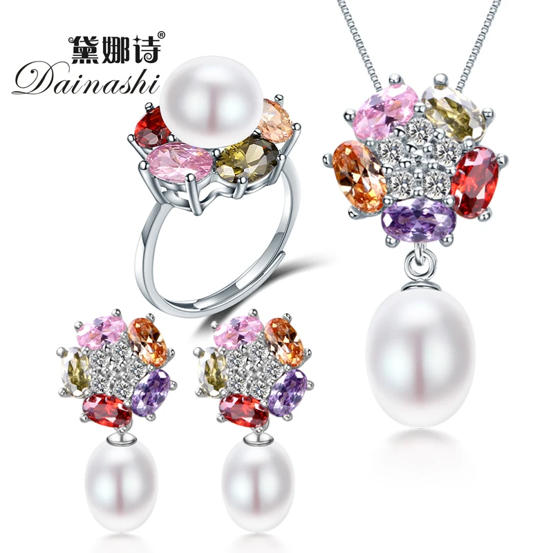 Dainashi fashion women 925 sterling silver freshwater pearls sets jewelry with pearl necklace pearl earrings pearl rings
Dainashi fashion women 925 sterling silver freshwater pearls sets jewelry with pearl necklace pearl earrings pearl rings