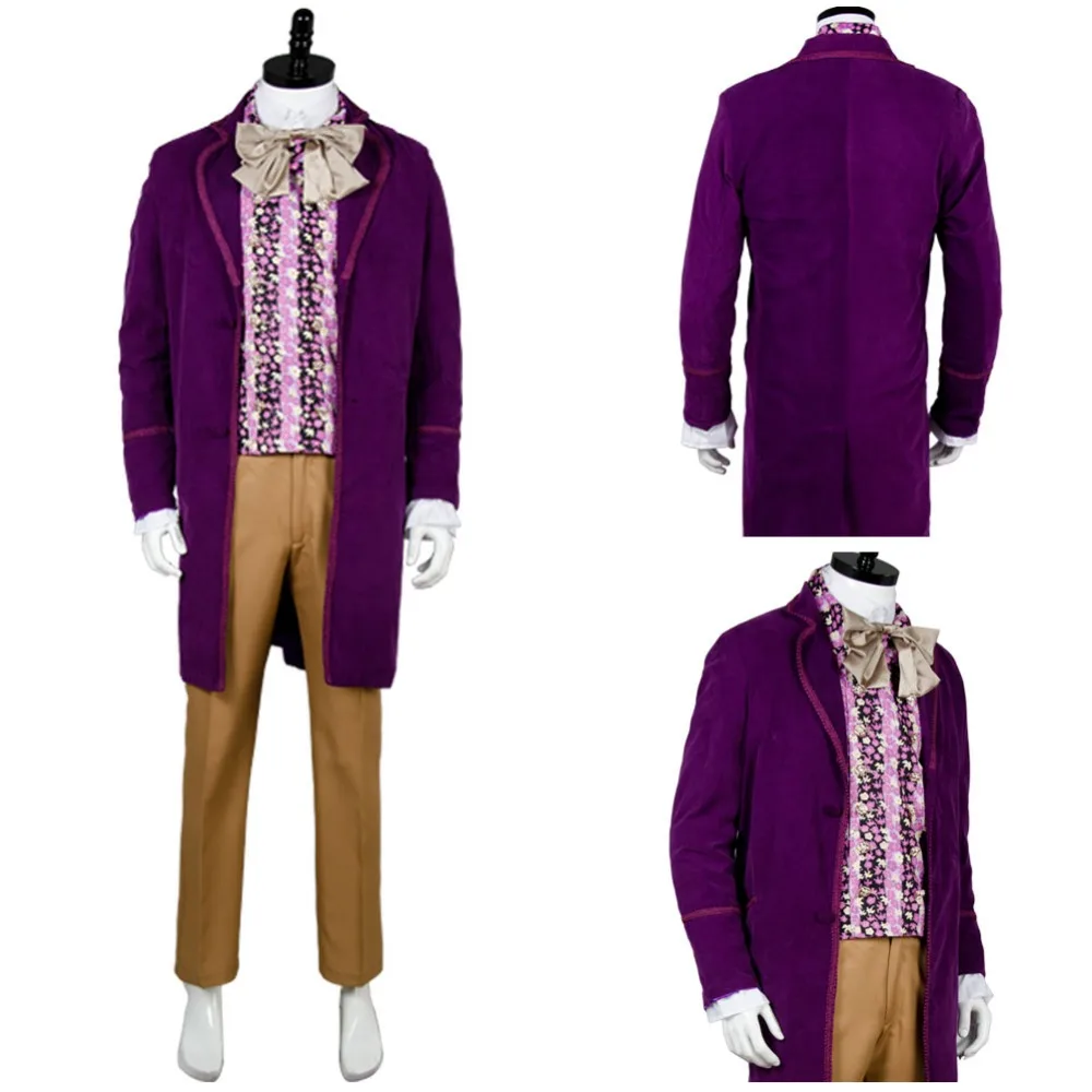 Willy Wonka and the Chocolate Factory 1971 Cosplay Costume Coat Jacket Vest Bow Tie Pants Adult Halloween Party Costume
Willy Wonka and the Chocolate Factory 1971 Cosplay Costume Coat Jacket Vest Bow Tie Pants Adult Halloween Party Costume