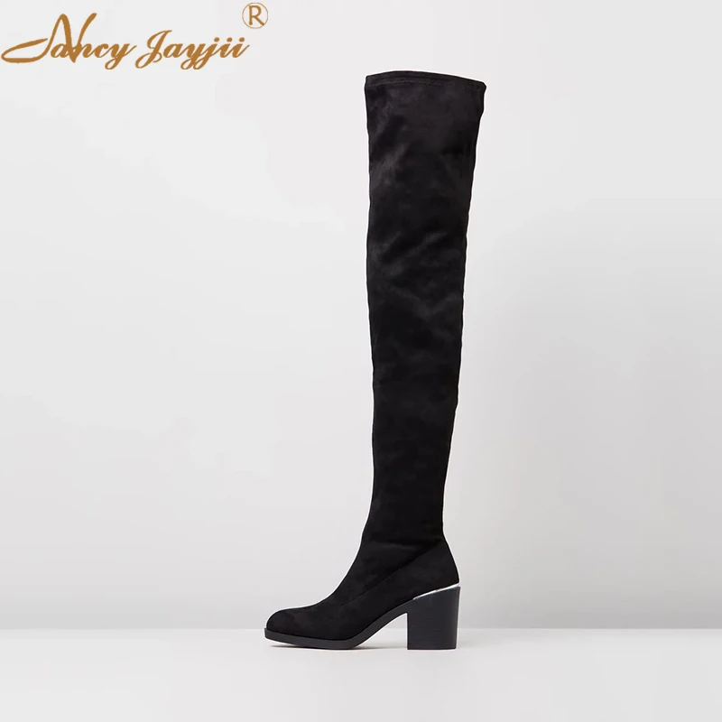 Winter Woman Black Flock Over The Knee Boots 2021 Women’S Round Toe High Chunky Heels Ladies Gothic 16 46 Size Slip On Shoes
Winter Woman Black Flock Over The Knee Boots 2021 Women’S Round Toe High Chunky Heels Ladies Gothic 16 46 Size Slip On Shoes