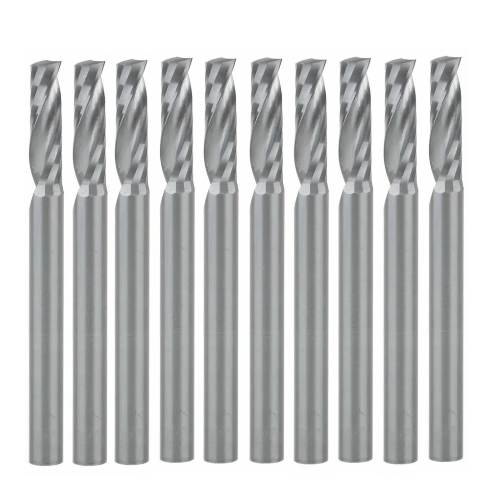 10pcs 3.175x12mm Single Flute Bit Carbide End Mill Set, CNC Router End Mills for Wood Cutter Milling
10pcs 3.175x12mm Single Flute Bit Carbide End Mill Set, CNC Router End Mills for Wood Cutter Milling