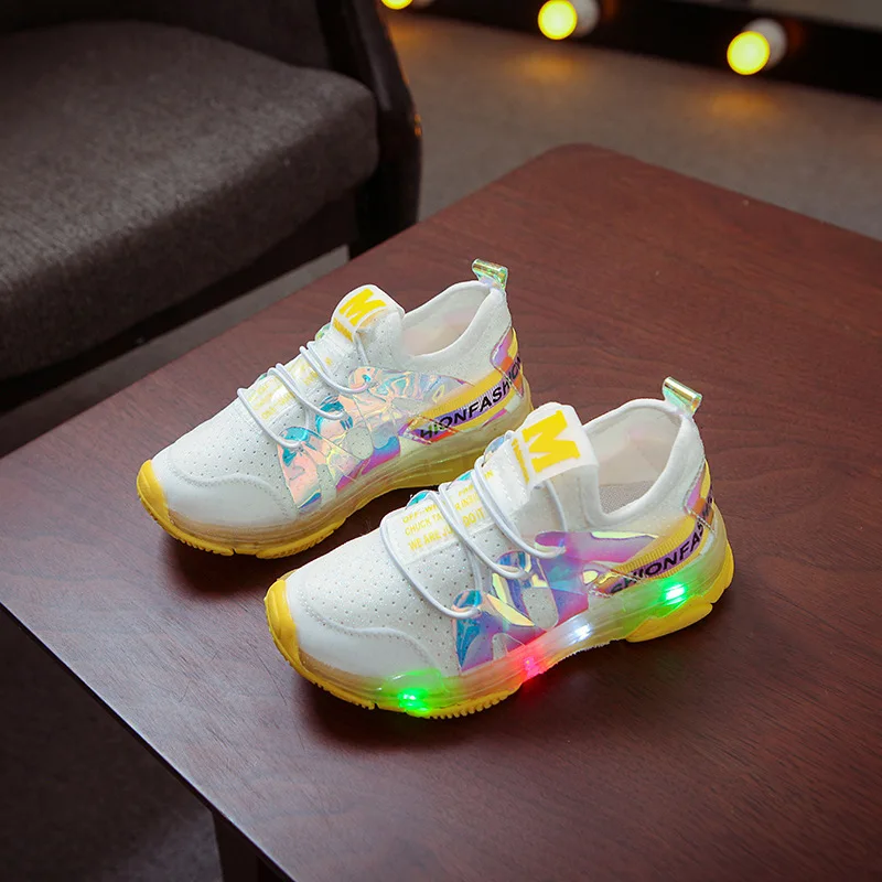 Детские кроссовки tenis infantil mesh Светящаяся детская обувь для девочек и мальчиков со