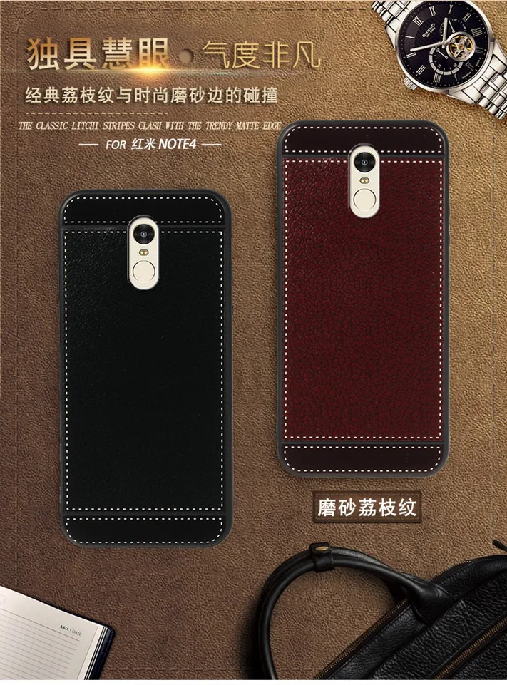 Redmi Note 4 кожаный чехол для Xiaomi телефон вместительная Середина Жесткий Чехол