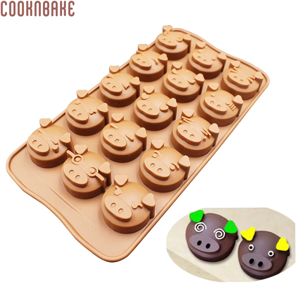 COOKNBAKE сделай сам мульти выражение свинка силиконовая форма для шоколада мыла