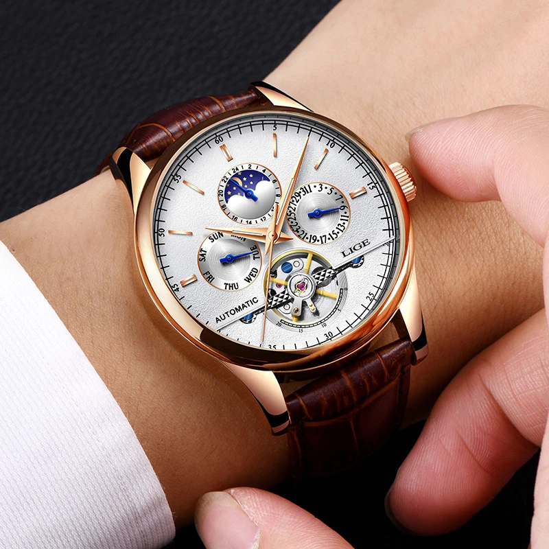 LIGE Luxury Brand Men Watches Automatic Mechanical Watch Tourbillon Sport Watches Automatic Date Clock Waterproof Wristwatch+ox
LIGE Luxury Brand Men Watches Automatic Mechanical Watch Tourbillon Sport Watches Automatic Date Clock Waterproof Wristwatch+ox